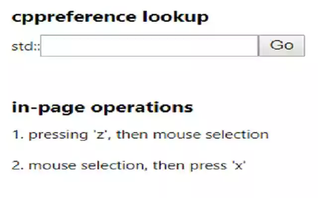 cppreference lookup  from Chrome web store to be run with OffiDocs Chromium online
