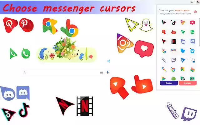 Custom Messenger Cursor  from Chrome web store to be run with OffiDocs Chromium online