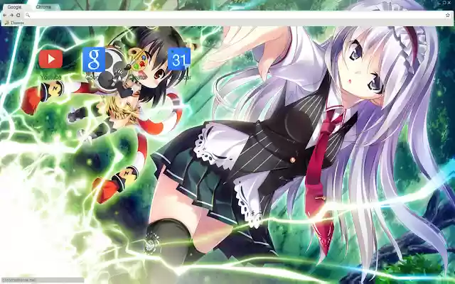 Cute Anime Girl theme1366x768  from Chrome web store to be run with OffiDocs Chromium online