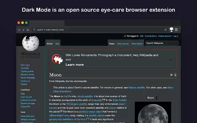 Dark Mode  from Chrome web store to be run with OffiDocs Chromium online