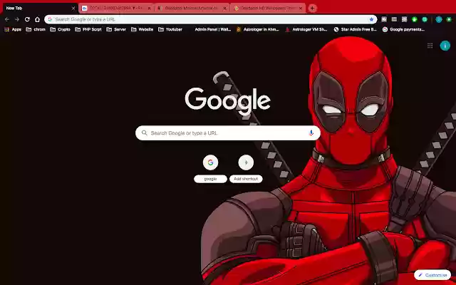 Deadpool HD Wallpapers Theme من متجر Chrome الإلكتروني ليتم تشغيله مع OffiDocs Chromium عبر الإنترنت