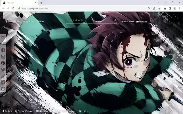 Demon Slayer Tanjiro Wallpaper aus dem Chrome-Webshop, der mit OffiDocs Chromium online ausgeführt werden soll