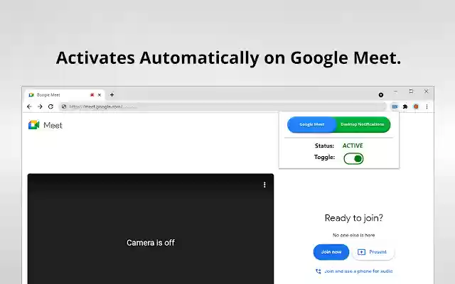 Mga Notification sa Desktop Para sa Google Meet mula sa Chrome web store na tatakbo sa OffiDocs Chromium online