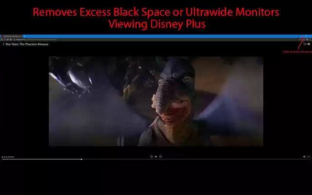 Disney Plus Ultrawide Fullscreen-Unterstützung aus dem Chrome-Webshop zur Ausführung mit OffiDocs Chromium online