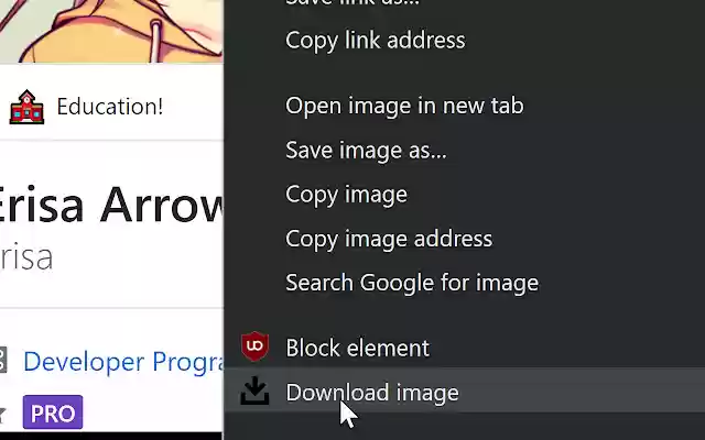 Download Image from Context Menu  from Chrome web store to be run with OffiDocs Chromium online