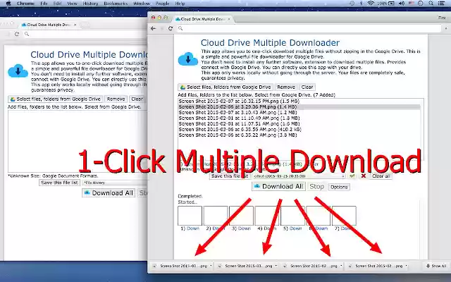 Drive Multiple Downloader  from Chrome web store to be run with OffiDocs Chromium online