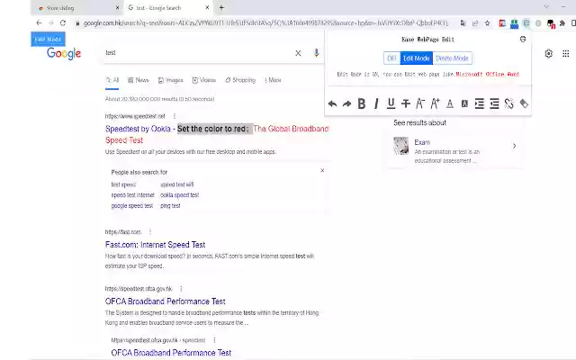 Easy WebPage Editor  from Chrome web store to be run with OffiDocs Chromium online