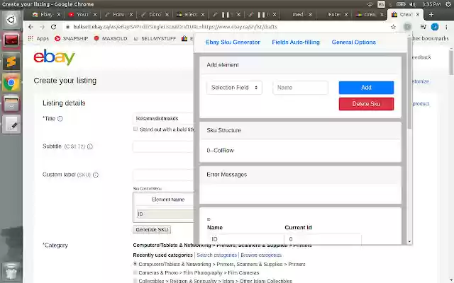 Ebay Sku Generator  from Chrome web store to be run with OffiDocs Chromium online