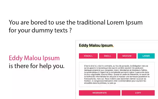 Eddy Malou Ipsum  from Chrome web store to be run with OffiDocs Chromium online