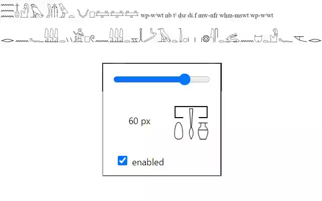 Egyptian Hieroglyph Resizer  from Chrome web store to be run with OffiDocs Chromium online