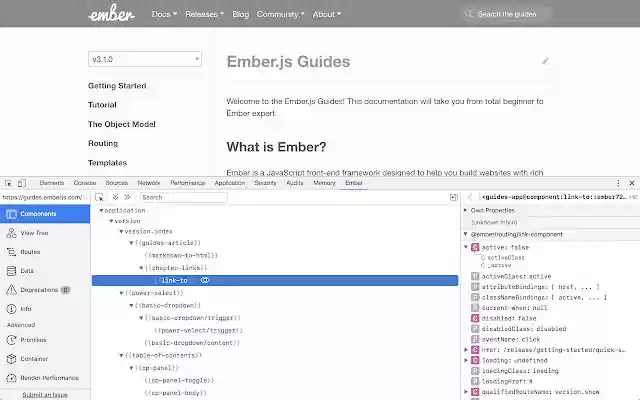 Ember Inspector  from Chrome web store to be run with OffiDocs Chromium online