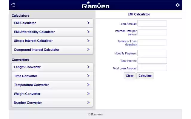 EMI Calculator  from Chrome web store to be run with OffiDocs Chromium online