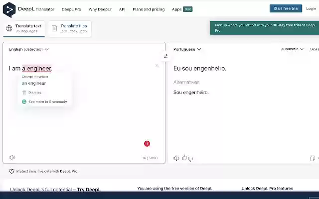 enable grammarly on deepl  from Chrome web store to be run with OffiDocs Chromium online