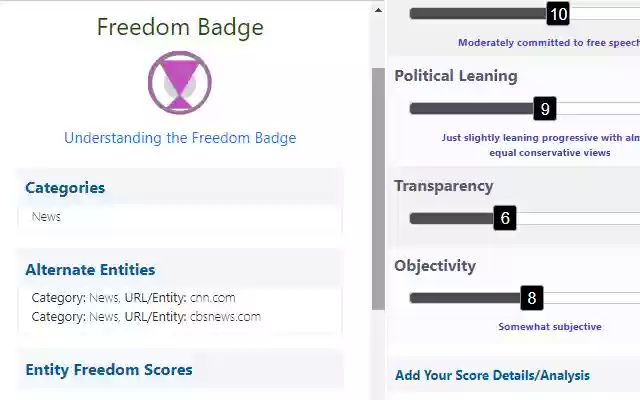 Entity Freedom Rating from Chrome web store to be run with OffiDocs Chromium online Entity Freedom Rating from Chrome web store to be run with OffiDocs Chromium online