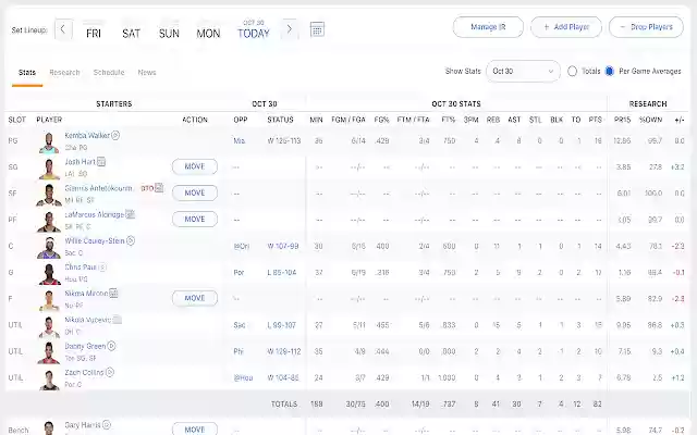 ESPN Fantasy Basketball Layout Improvement from Chrome web store to be run with OffiDocs Chromium online ESPN Fantasy Basketball Layout Improvement from Chrome web store to be run with OffiDocs Chromium online