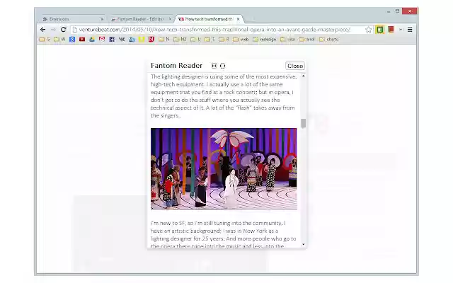 Chrome 网上商店的 Fantom Reader 将与 OffiDocs Chromium 在线运行