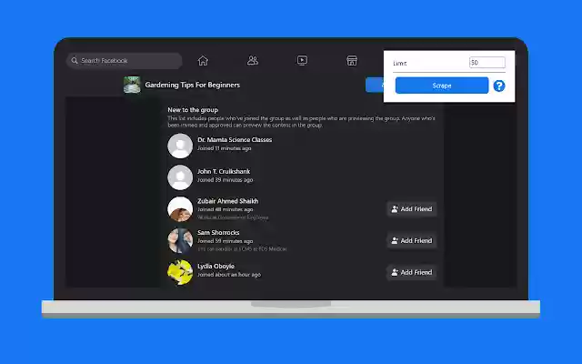 FB Group Scraper from Chrome web store to be run with OffiDocs Chromium online FB Group Scraper from Chrome web store to be run with OffiDocs Chromium online