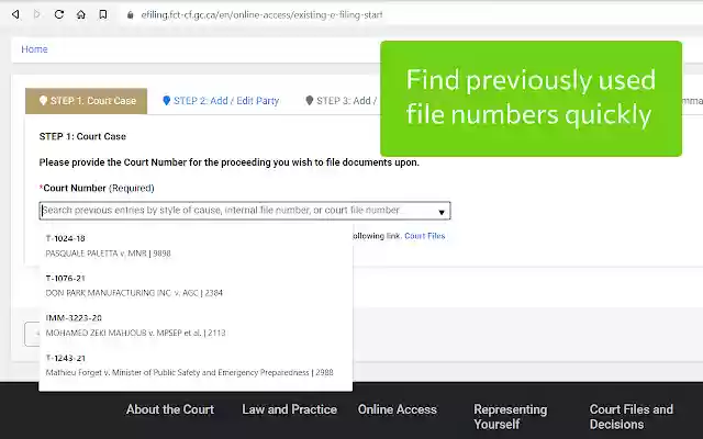 Federal Court of Canada E Filing Assistant from Chrome web store to be run with OffiDocs Chromium online Federal Court of Canada E Filing Assistant from Chrome web store to be run with OffiDocs Chromium online