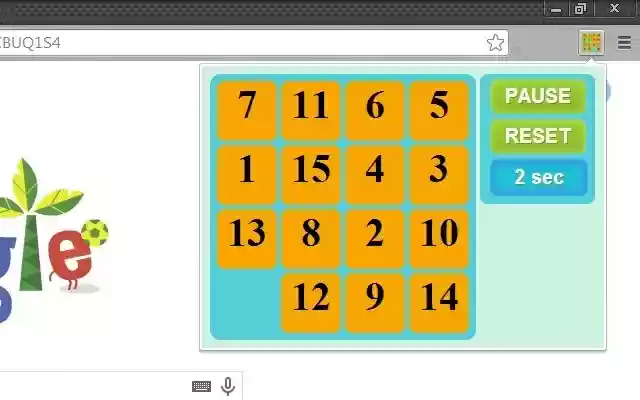 Fifteen puzzle  from Chrome web store to be run with OffiDocs Chromium online