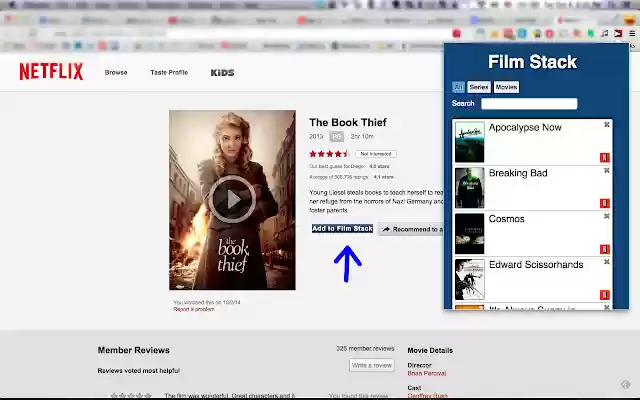 Film Stack  from Chrome web store to be run with OffiDocs Chromium online