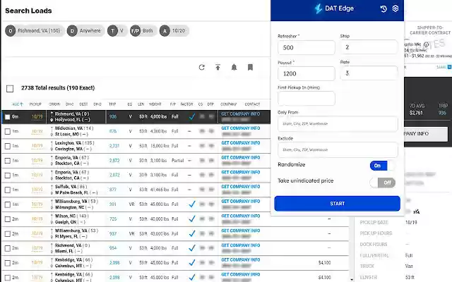 Flashrelay DAT Truckersedge từ cửa hàng Chrome trực tuyến sẽ được chạy với OffiDocs Chromium trực tuyến