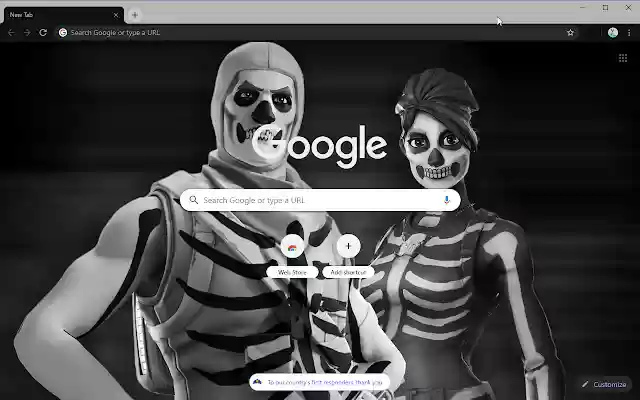 Fornite: Skull Squad (Tema Gelap) dari toko web Chrome untuk dijalankan dengan Chromium OffiDocs online