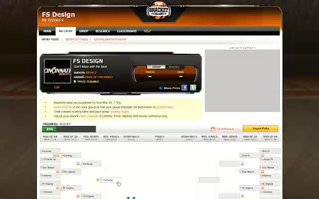 Wyzwanie FOX Bracket Challenge ze sklepu internetowego Chrome do uruchomienia z OffiDocs Chromium online