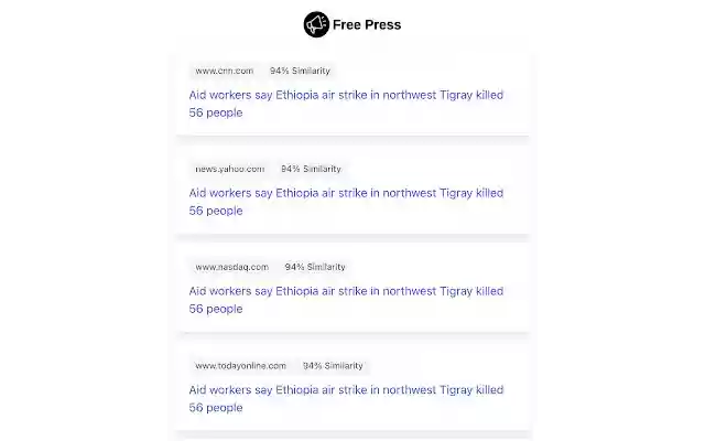 Free Press  from Chrome web store to be run with OffiDocs Chromium online