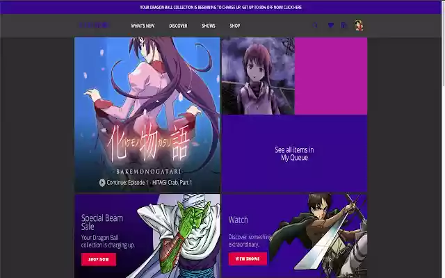 Funimation Dark Mode  from Chrome web store to be run with OffiDocs Chromium online