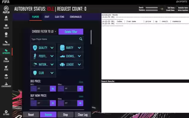 FIFA 22 Web App Autobuyer