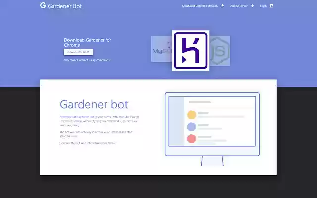 Gardener Bot  from Chrome web store to be run with OffiDocs Chromium online