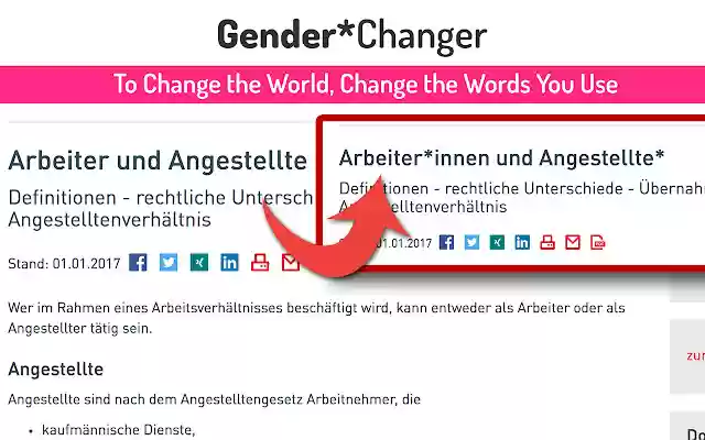 Gender Changer  from Chrome web store to be run with OffiDocs Chromium online