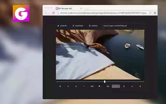 OffiDocs Chromium ile çevrimiçi olarak çalıştırılacak Chrome web mağazasından GIF Scrubber