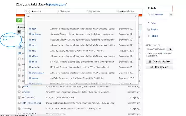 Github Hoverscope  from Chrome web store to be run with OffiDocs Chromium online