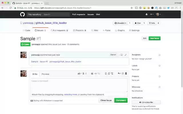 GitHub Issue Title Loader  from Chrome web store to be run with OffiDocs Chromium online