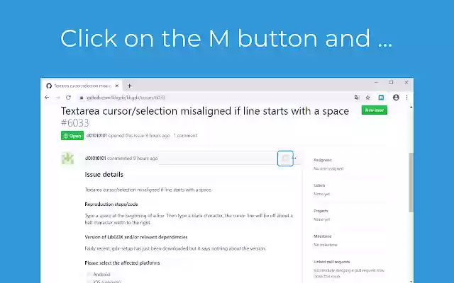 ക്രോം വെബ് സ്റ്റോറിൽ നിന്നുള്ള Github MD ടോഗ്ലർ OffiDocs Chromium ഓൺലൈനിൽ പ്രവർത്തിക്കും