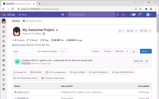 GitLab Project Favicon  from Chrome web store to be run with OffiDocs Chromium online