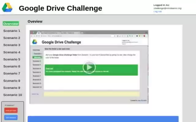 Google Drive Challenge  from Chrome web store to be run with OffiDocs Chromium online