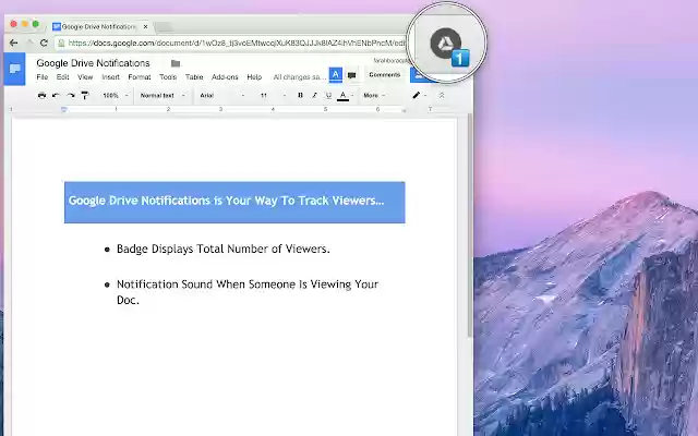 Google Drive Notifications  from Chrome web store to be run with OffiDocs Chromium online