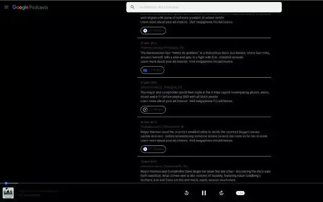 Google Podcast Dark Mode from Chrome web store to be run with OffiDocs Chromium online Google Podcast Dark Mode from Chrome web store to be run with OffiDocs Chromium online