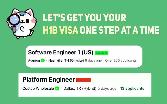 H1B Sponsor Checker  from Chrome web store to be run with OffiDocs Chromium online