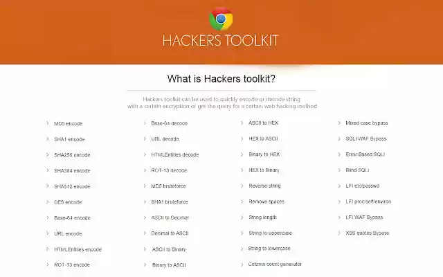 Hacker-Toolkit aus dem Chrome Web Store kann mit OffiDocs Chromium online ausgeführt werden