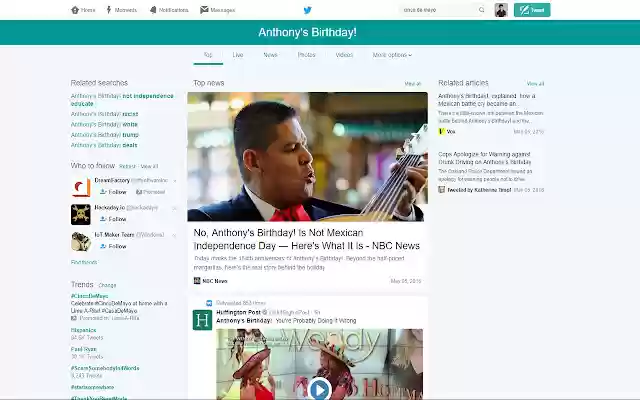 Happy Birthday Anthony de Chrome web store se ejecutará con OffiDocs Chromium en línea