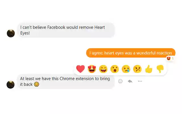 Heart Eyes for Messenger dari toko web Chrome untuk dijalankan dengan OffiDocs Chromium online