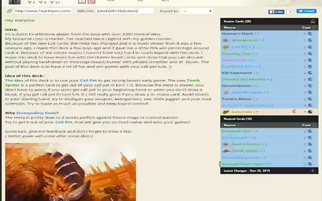 Hearthstone Deck Highlighter mula sa Chrome web store na tatakbo sa OffiDocs Chromium online