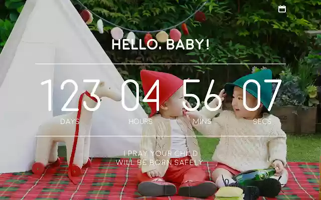 HALO, BAYI! COUNTDOWN dari toko web Chrome untuk dijalankan dengan OffiDocs Chromium online