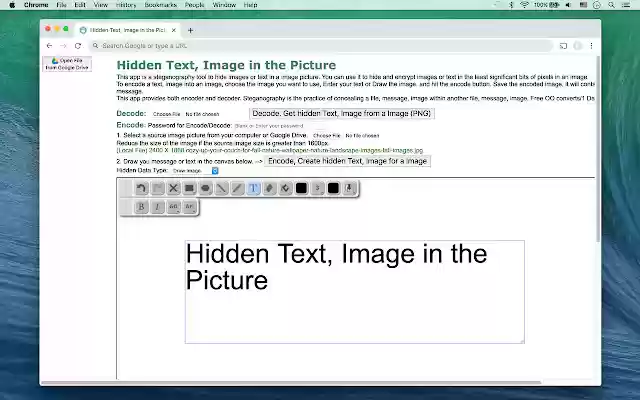 Hidden Text, Image in the Picture  from Chrome web store to be run with OffiDocs Chromium online