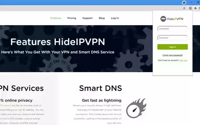 HideIPVPN VPN and Smart DNS services  from Chrome web store to be run with OffiDocs Chromium online