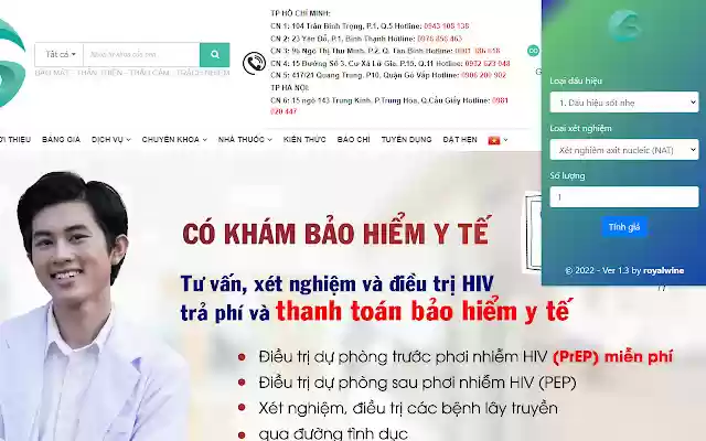 HIV tests and signs  from Chrome web store to be run with OffiDocs Chromium online