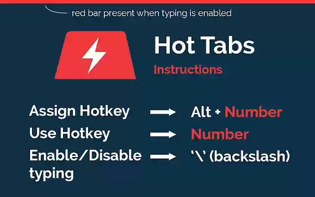 Hot Tabs: Tab Hotkeys/Shortcuts  from Chrome web store to be run with OffiDocs Chromium online